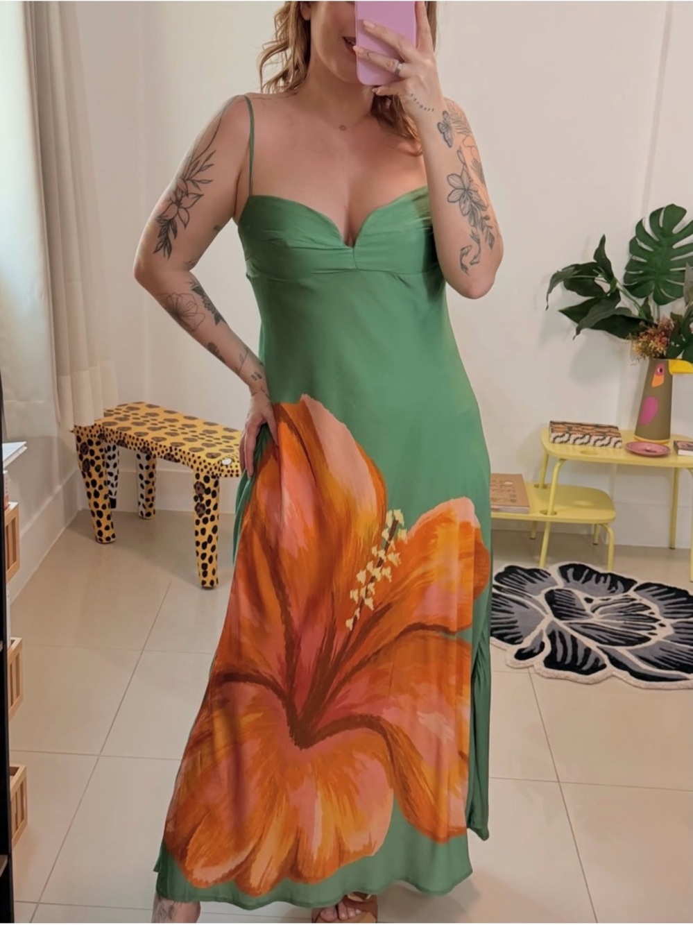 FARM Rio Green Thalia Long Dress Size XL - Picture 2 of 8
